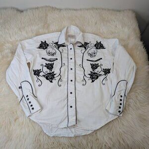 Vintage Rockmount Ranchwear Embroidered Pearl Snap Western Shirt Women's S